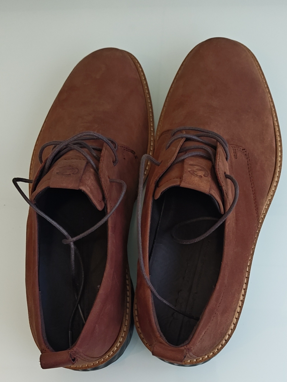 ECCO Men's Brown Leather Lace-Up Casual Shoes